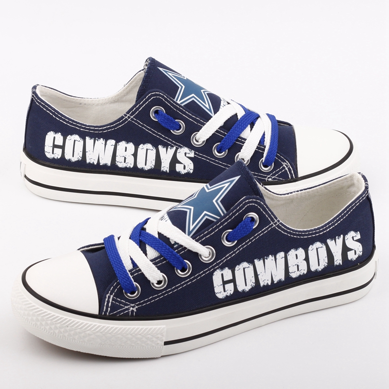 Women's NFL Dalls Cowboys Repeat Print Low Top Sneakers 003